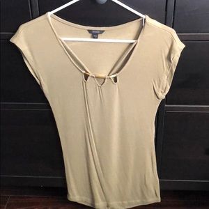 Army green Guess top with gold accent size medium